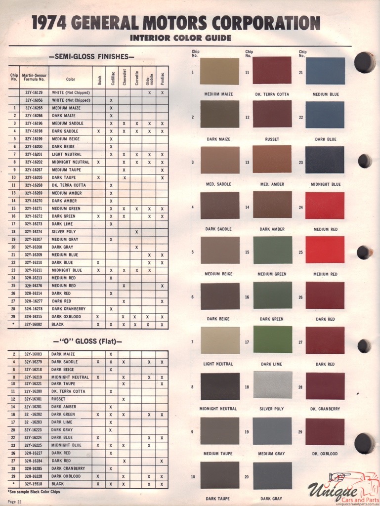 1974 General Motors Paint Charts Martin-Senour 6